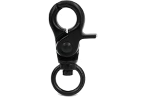 Ailisi. Metal Black Lobster Clasps 0.45 Inches Internal Diameter D Swivel Trigger Clips Eye Hooks Pack of 6