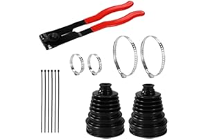Universal CV Joint Boot Kit for Most Cars,Waterproof & Dustproof CV Axle Boot Repair Kit with 4 Stainless Steel Clamps, 6 Cab