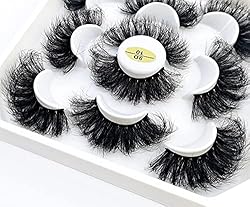 HBZGTLAD 5 Pairs 25mm 3D Mink False Eyelashes with