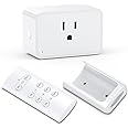 G-Homa Remote Control Outlet, Wireless Electrical Outlets Switch Plug for Household Appliances, Christmas Lights, 100FT Range, Programmable, 1875W/15A, FCC & ETL Listed (1Socket+1 Remote +1 Bracket)