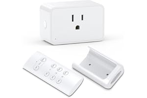 G-Homa Remote Control Outlet, Wireless Electrical Outlets Switch Plug for Household Appliances, Christmas Lights, 100FT Range, Programmable, 1875W/15A, FCC & ETL Listed (1Socket+1 Remote +1 Bracket)
