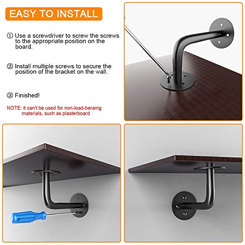 TORACK Pipe Shelf Brackets, 6pack Heavy Duty DIY Industrial Pipe Shelving Brackets