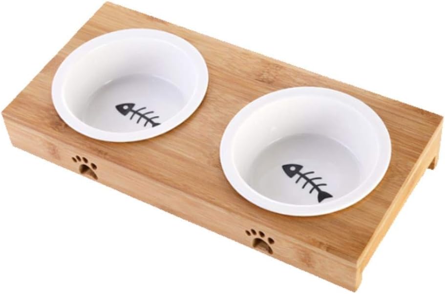 Maya Star Futternapf-Set für Hunde und Katzen, aus Keramik, Weiß