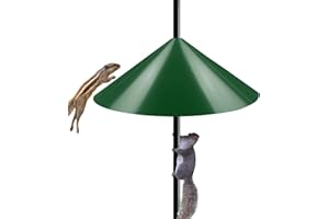 Ansionsol 19 Inch Wide Squirrel Baffle for Bird Feeder Pole, Outside Pole Mount Stopper & Bird House Guard for Outdoor Shepherd’s Hook, Green, 1 Pack