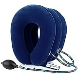 HailiCare Inflatable Cervical Neck Traction Device, Effective and Instant Relief for Chronic Neck and Shoulder Pain, Cervical Collar Adjustable (Blue)