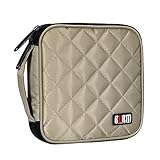BUBM Padded 32 Capacity CD DVD Carrying Wallet, Khaki