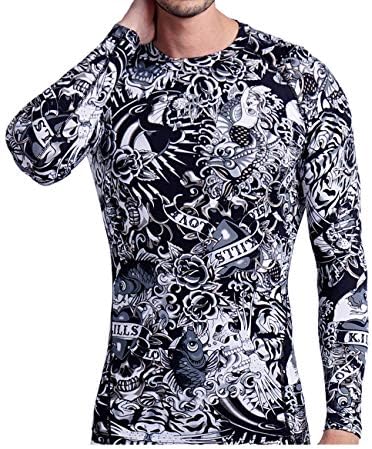 ARMEDES Men's Compression Quick Dry Baselayer Activewear Light Weight Long Sleeve T-Shirt