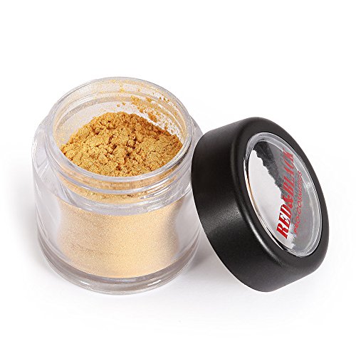 Red&Black Shimmer Eyeshadow Powder Glitter Shimmer Pearl Dust Powder for Face and Body 3g (Gold)