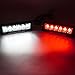 FOXCID 2 X 6 LED 9 Modes Traffic Advisor Emergency Warning Vehicle Strobe Lights for Interior Roof/Dash/Windshield/Grille/Deck Universal Waterproof (White/Red)