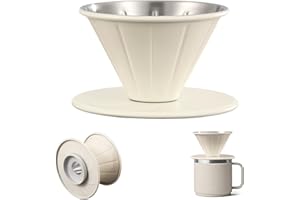 CAMTOVGCA Compatible with Yeti Rambler Pour Over Coffee Maker Dripper, Stainless Steel Coffee Filter Holder Manual Slow Brewing Extraction Accessories, Compatible with V60 Filter, White