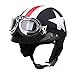 KKmoon Half Open Face Motorcycle Helmet with Goggles Visor Scarf Biker Scooter Touring Helmet for Harley