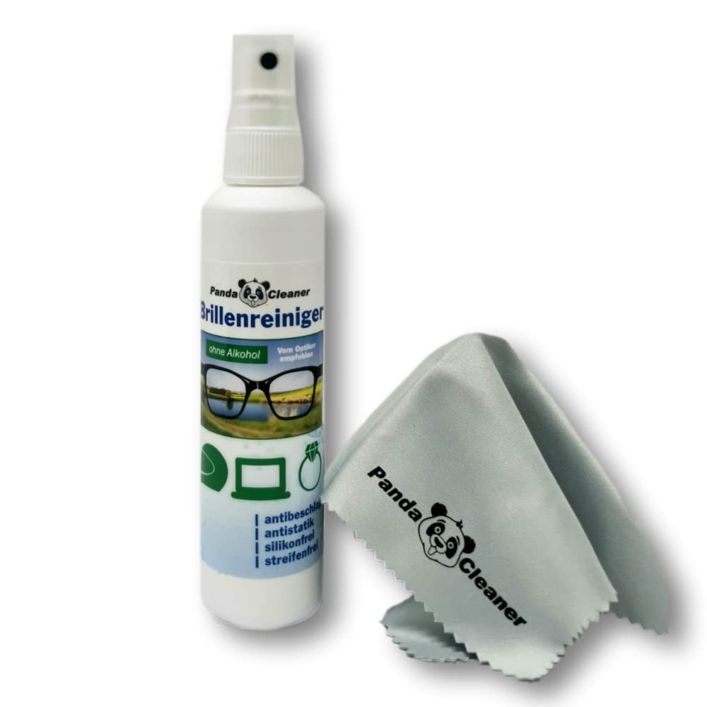 Pandacleaner Glasses Cleaner 100 ml Spray Bottle, No Alcohol/Anti-Fog/Streak-Free/Also Suitable for Screens, Monitors, Visors etc.