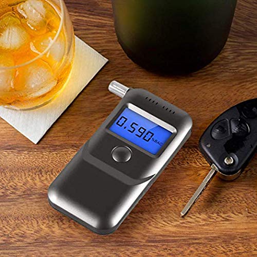 Breathalyzer, Portable Breath Alcohol Tester with LED Screen 3 Colors LCD Display and 5 Mouthpieces