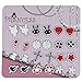 Black White Red Color Enamel Magnetic Studs Earrings for Teen Girls Kids Womens