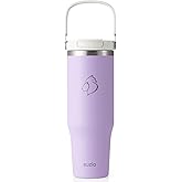BUZIO 40 oz Tumbler with Handle, Insulated Tumbler with 2-in-1 Lid and Straw, Stainless Steel Vacuum Insulated Iced Coffee Tumbler Cup, Spill-Proof Travel Mug Thermal Cup for Hot and Cold Drinks