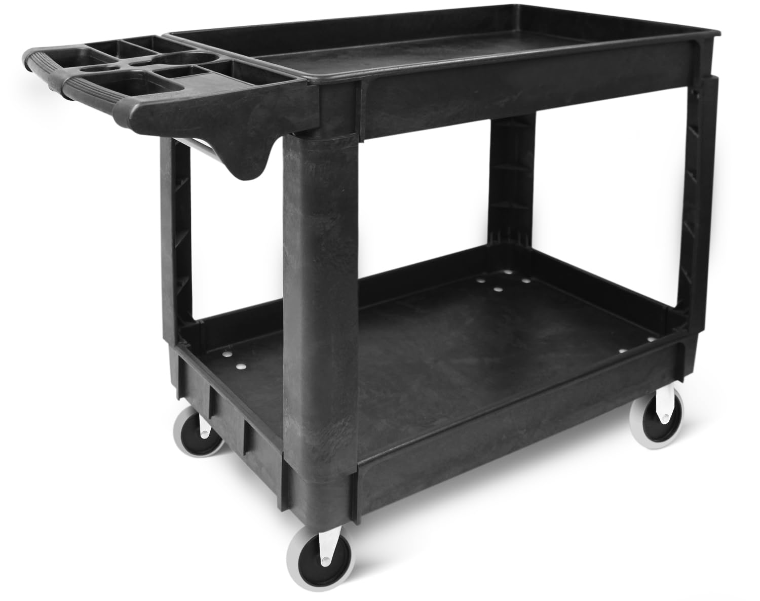Maxworks MaxWorks 80855 500-lb Utility Service PP Cart With Two Trays and Wheels ...