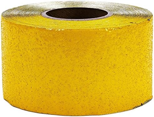 ifloortape Yellow Reflective Foil Pavement Marking Tape Conforms to Asphalt Concrete Surface 4 Inch x 150 Foot Roll