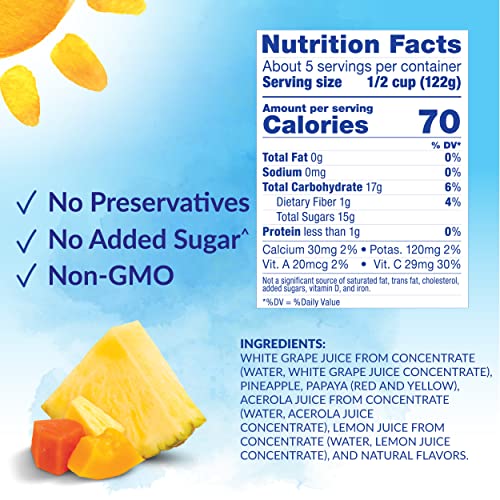 DOLE TROPICAL FRUIT IN 100% FRUIT JUICE WITH PINEAPPLE & PAPAYA, 23.5 OZ RESEALABLE JAR