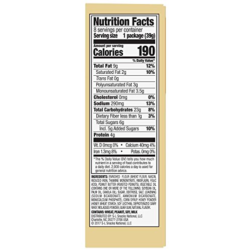 Lance Sandwich Crackers, Captain's Wafers Peanut Butter and Honey, 8