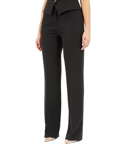 guess black dress pants Womens Eco Flaminia Ribbed Flare Sweater Pants, Jet Black, Extra Small at Amazon Women's Clothing store Raise Hell 🖤 @gottmik slimsation High rise Shapewear:Original Shapewear