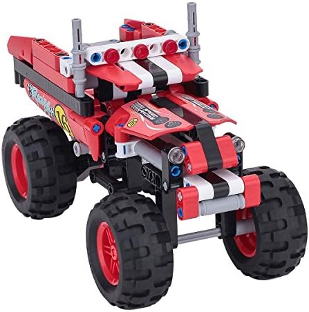 BIOZEA Building Toys Pullback Pickup Truck SUV Car Toy Educational Construction Engineering Building Car Block Set 213 PCS DIY Assembly Technic Toy Enlighten Children's Brain