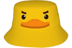 AIMASTZ Cute Yellow Duck Bucket Hat Outdoor Summer Beach Sun Hat Packable Fisherman Cap for Men and Women