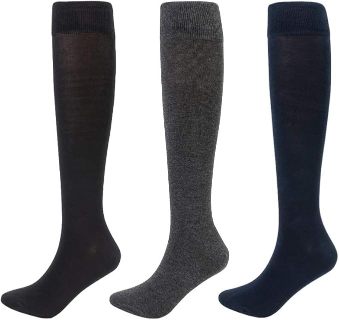 3 Pairs Men's KneeHigh Dress Socks at Amazon Men’s Clothing store