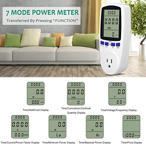 kuman KW47US Electricity Usage Monitor Plug Power Watt Voltage Amps