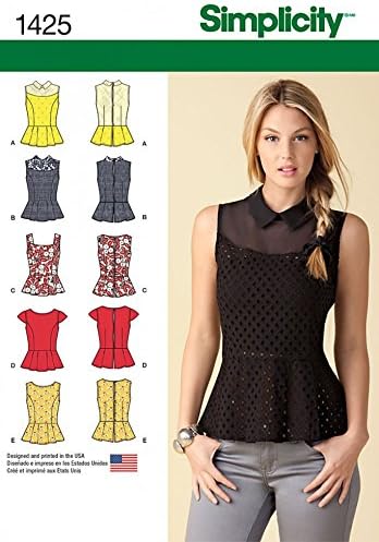 Loisirs Creatifs Couture Simplicite Pour Femme Patron De Couture 1425 Drap Housse Peplum Tops Napravi Rs