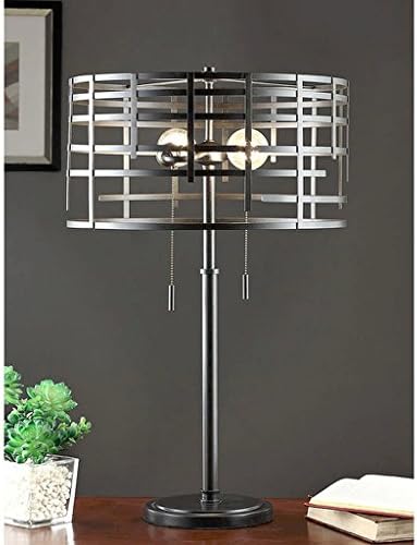Industrial Style Lamp,Round,Table Lamp,Spiral Round Table Lamp,Living Room, Use on a Nightstand or Bedside Table,Table Lamps for Living Room or Bedroom.