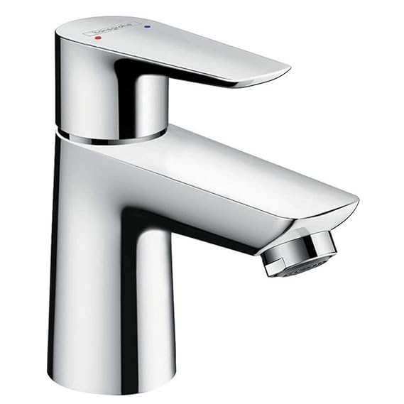 hansgrohe Talis E Einhebel-Waschtischmischer, Komfort-Höhe 80mm mit Push-Open Ablaufgarnitur, chrom