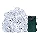 Qedertek Globe Battery Operated String Lights, 11ft 30 LED Outdoor Battery Lights, Waterproof Fairy Crystal Ball Lights for Indoor, Home, Garden, Patio, Lawn, Garden and Party Decoration(White)