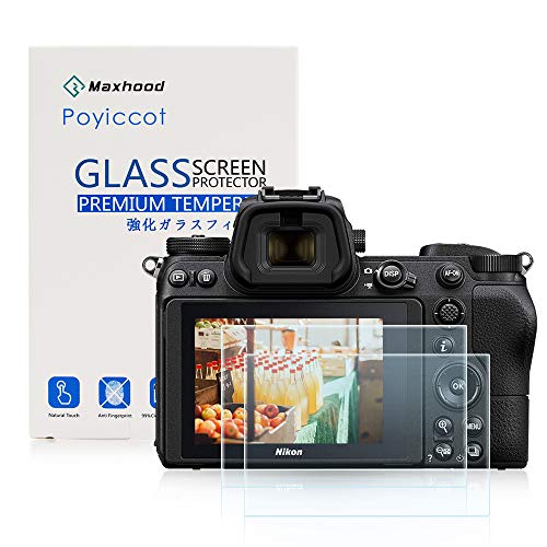 Poyiccot for Nikon Z6 Z7 Tempered Glass Screen Protector, (2-Pack) Optical 9H Hardness 0.3mm Ultra-Thin DSLR Camera Glass with Shoulder Screen Protector for Nikon Z6 Z7