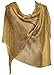 Womens Wedding Evening Wrap Shawl Fringe Prom Weddings Party Evening Scarfs for Women (Gold)