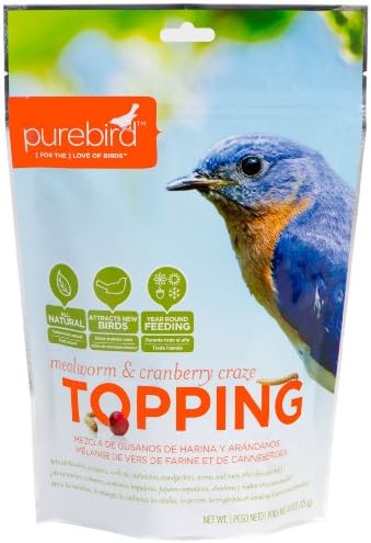 PureBird Mealworm and Cranberry Craze Topping for Wild Birds, 4.41-Ounce