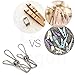 Megon Clothes Laundry Metal Clothepins and Bag with Hanger Clips | Stainless Steel Pins Hanging Windproof Against Rust for Outdoor, Home, Kitchen, Bathroom, Garden, Balcony | 60 Pack Pegs and Bag