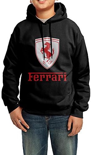 AUYOR Hood Hoodie For Boys And Girls Youth Sweatshirt Ferrari Black