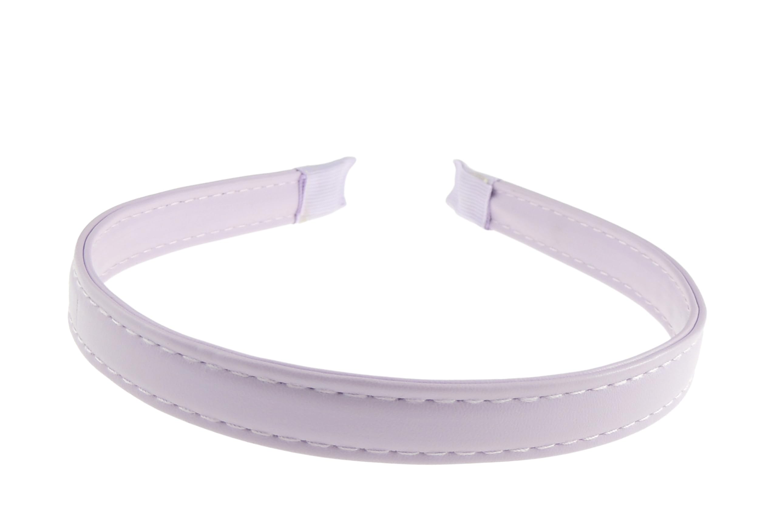 Womens Leather Look Narrow Stitched Edge Headband Winter Evening Wedding Party Birthday Bridal Christmas Birthday Bridesmaid Alice Band Hair Accessories Hairband Gift Idea (Lilac)
