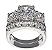 5 Ct. Bold Past Present & Future Style Cubic Zirconia Cz Bridal (Round-shaped Center Stone Is 2.75 Cts)