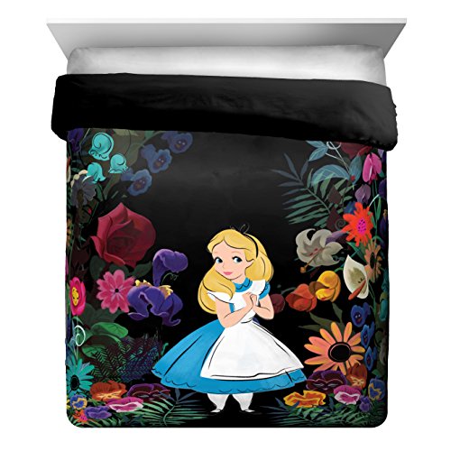 Disney Alice in Wonderland Dark Forest Full/Queen Reversible Comforter, Black/Pink/Purple