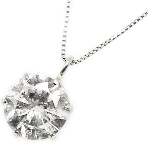 プラチナ ダイヤモンド ネックレス 0 8ct 一粒石 ペンダント ベネチアンチェーン 鑑別書