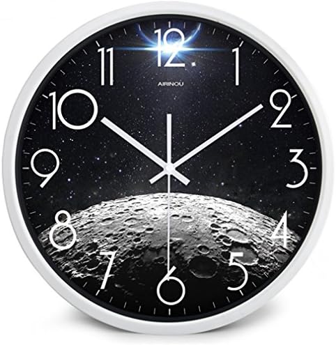 liveleafa The Moon Starry Sky And Mars 3 Styles,Glass&Metal Silent Movement Wall Clock,Children Room Museum Theme Park Decorate A112W 12 inch