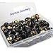 Joyous Journey Colorful Push Pins, 3/8 Inch Plastic Coated Round Head with 5/16 Inch Stainless Steel Point Thumb Tacks, 300 PCS (Black)