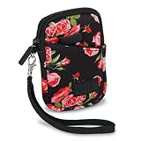 USA GEAR Compact Point & Shoot Camera Case Bag - Compatible w/Canon PowerShot ELPH 180/190 is / G9X Mark II, Nikon Coolpix A300, Sony Cybershot DSC-W830 / DSC-RX100 / DSC-WX220 & More - Floral