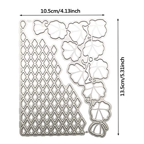 5.31" x 4.13" Cutting Dies, 2 Pack Embossing Stencil Flower Background Metal DIY Nesting Template for Decorative Album Standard Sized Greeting Card Making Scrapbooking Craft by ACKLLR