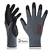 Fleece Winter Work Gloves NR450, Comfort Warm Power Grip, Durable Water Based Nitrile, Stretchy Fit Spandex, Machine Washable Prime Grey, Large 3 Pairs Pack