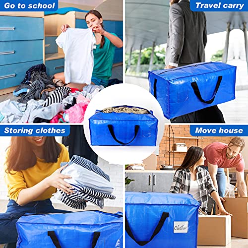 4Pack Extra Large Blue Moving Bags, Heavy Duty Moving Storage Bags