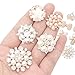 22Pcs Crystal Rhinestones Pearl Buttons, Rhinestone Flower Embellishments Button Flatback Pearl Beads DIY for Jewelry Making, Wedding DIY Supplies, Clothes, Bags, Shoes and Sew Craft Projects