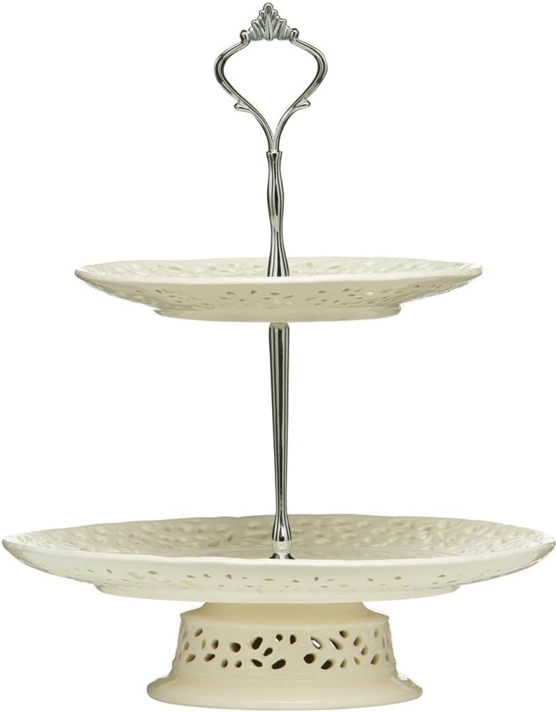 Victorian Lace 2 Tier Cake Plate