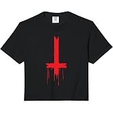 Upside Down Inverted Cross Pullover Hoodie Comfort Colors Crop Top